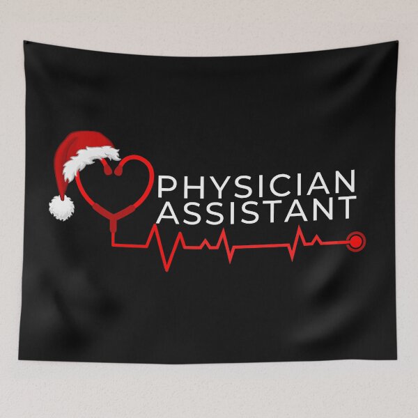 Item preview, Physician Assistant with stethoscope santa hat (white text)- PA Christmas - PA Christmas Holiday designed and sold by CaitU.