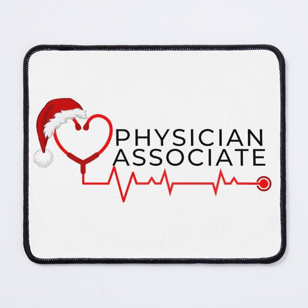 Item preview, Physician Associate with stethoscope santa hat (black text)- Christmas PA - Physician Associate Christmas Holiday designed and sold by CaitU.