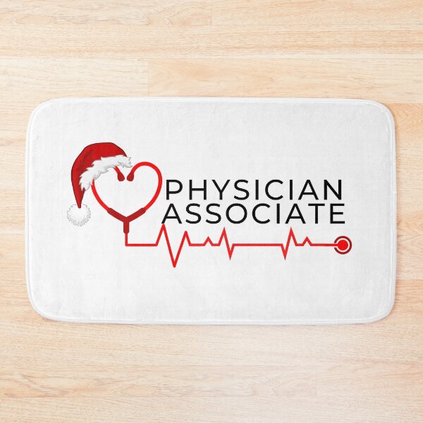 Item preview, Physician Associate with stethoscope santa hat (black text)- Christmas PA - Physician Associate Christmas Holiday designed and sold by CaitU.