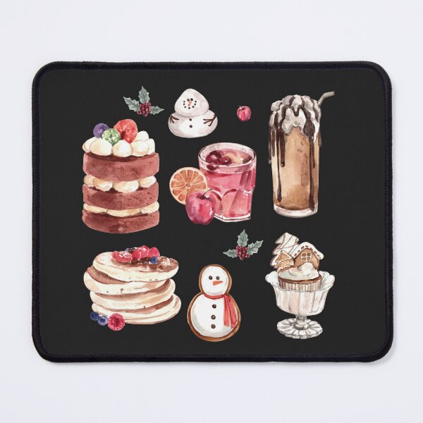 Item preview, Assorted Christmas Desserts - Christmas Cake, Pancakes, Cupcake, Apple Cider, Santa Cookie designed and sold by Alicia Chee.