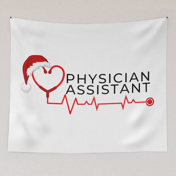 Item preview, Physician Assistant with stethoscope santa hat (black text)- PA Christmas - PA Christmas Holiday designed and sold by CaitU.
