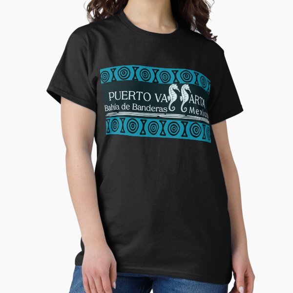 Puerto Vallarta, Bahia de Banderas, Banderas Bay, PV, Vallarta, Mexico, Seahorse Design Classic T-Shirt
