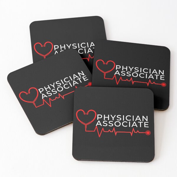 Item preview, Physician Associate with stethoscope heart beat (white text)- PA Grad Gift - Physician Associate Graduation Gift designed and sold by CaitU.