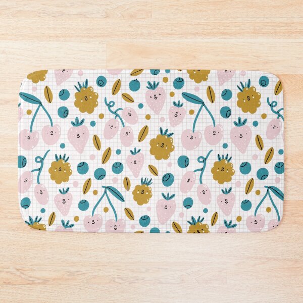 Item preview, Cute cartoon berries smiling on check tablecloth designed and sold by stolenpencil.