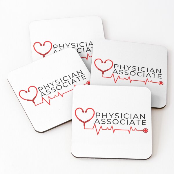 Item preview, Physician Associate with stethoscope with heart beat (black text)- PA Grad Gift- Physician Associate Graduation Gift designed and sold by CaitU.