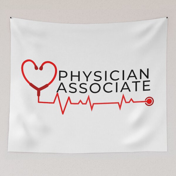 Item preview, Physician Associate with stethoscope with heart beat (black text)- PA Grad Gift- Physician Associate Graduation Gift designed and sold by CaitU.