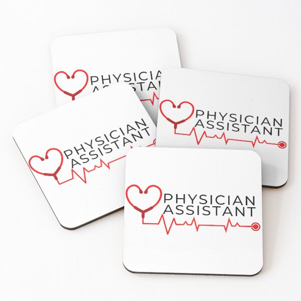 Item preview, Physician Assistant with stethoscope heart beat (black text)- PA Grad Gift - PA Graduation Gift designed and sold by CaitU.