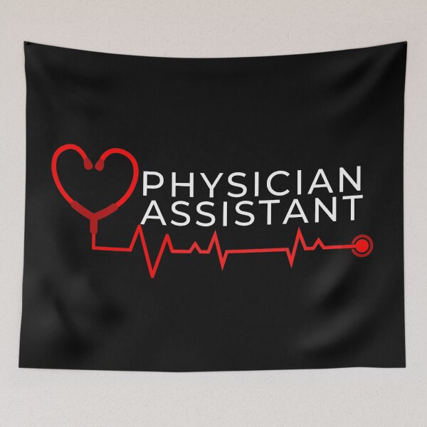 Item preview, Physician Assistant with stethoscope heart beat (white text)- PA Grad Gift - PA Graduation Gift designed and sold by CaitU.
