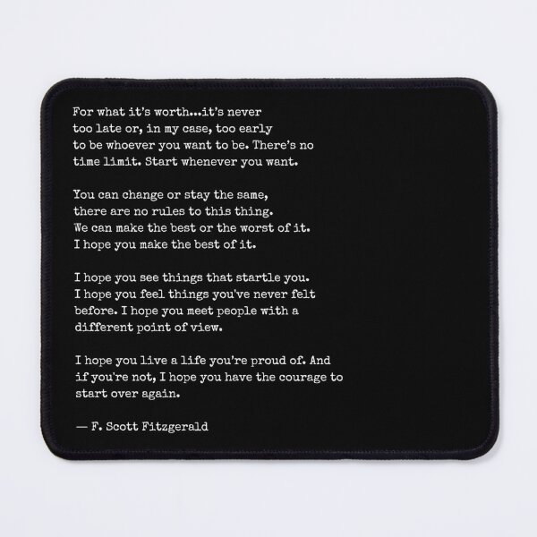 Item preview, For What Its Worth - F Scott Fitzgerald designed and sold by The Little Wood Cottage.
