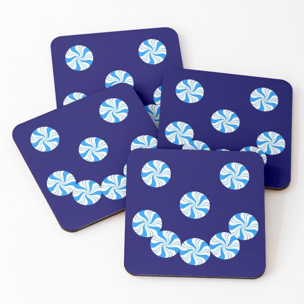 Item preview, Blue Peppermint Holiday Candy Smiling Face designed and sold by Deborah Camp.