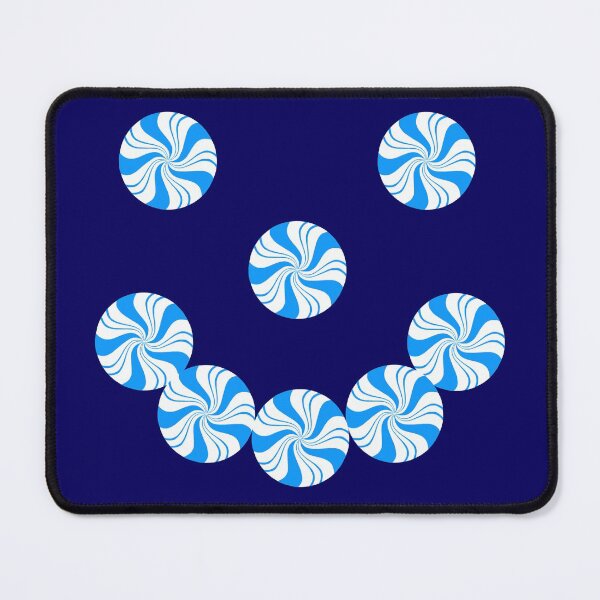 Item preview, Blue Peppermint Holiday Candy Smiling Face designed and sold by Deborah Camp.