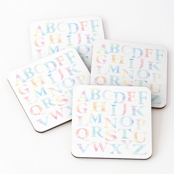 Artikelvorschau, Regenbogen-Aquarell-ABCs entworfen und verkauft von Rebecca Claire Designs.