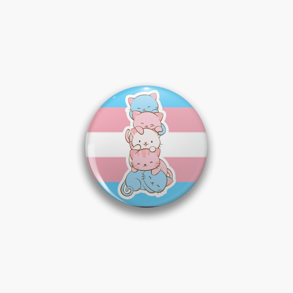 Transgender Pride Flag Cute Kawaii Cats Subtle Lgbtq Trans Pride Pin