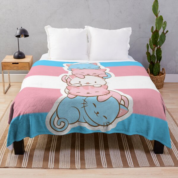 Item preview, Transgender Pride Flag Cute Kawaii Cats Subtle LGBTQ Trans Pride designed and sold by Irene Koh.