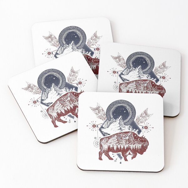 Item preview, Tribal Buffalo Illustration designed and sold by KMLdesign.