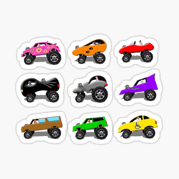 Monster Race Cars Sticker