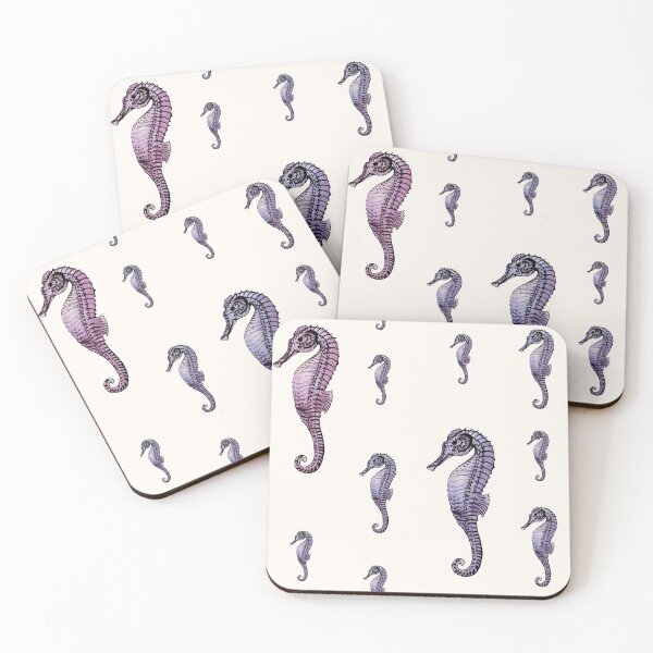 Item preview, Seahorses Mauve Purple Watercolor Art Pattern designed and sold by adriana-holmes.