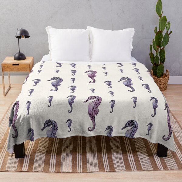 Item preview, Seahorses Mauve Purple Watercolor Art Pattern designed and sold by adriana-holmes.