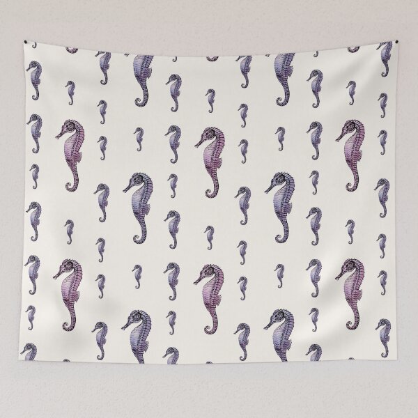 Item preview, Seahorses Mauve Purple Watercolor Art Pattern designed and sold by adriana-holmes.