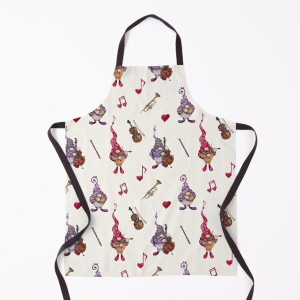Item preview, Cute Gnomes playing cello violin pattern designed and sold by adriana-holmes.