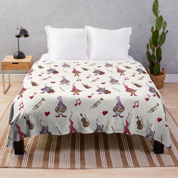 Item preview, Cute Gnomes playing cello violin pattern designed and sold by adriana-holmes.