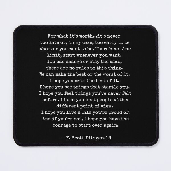 Item preview, For What Its Worth - F Scott Fitzgerald designed and sold by The Little Wood Cottage.
