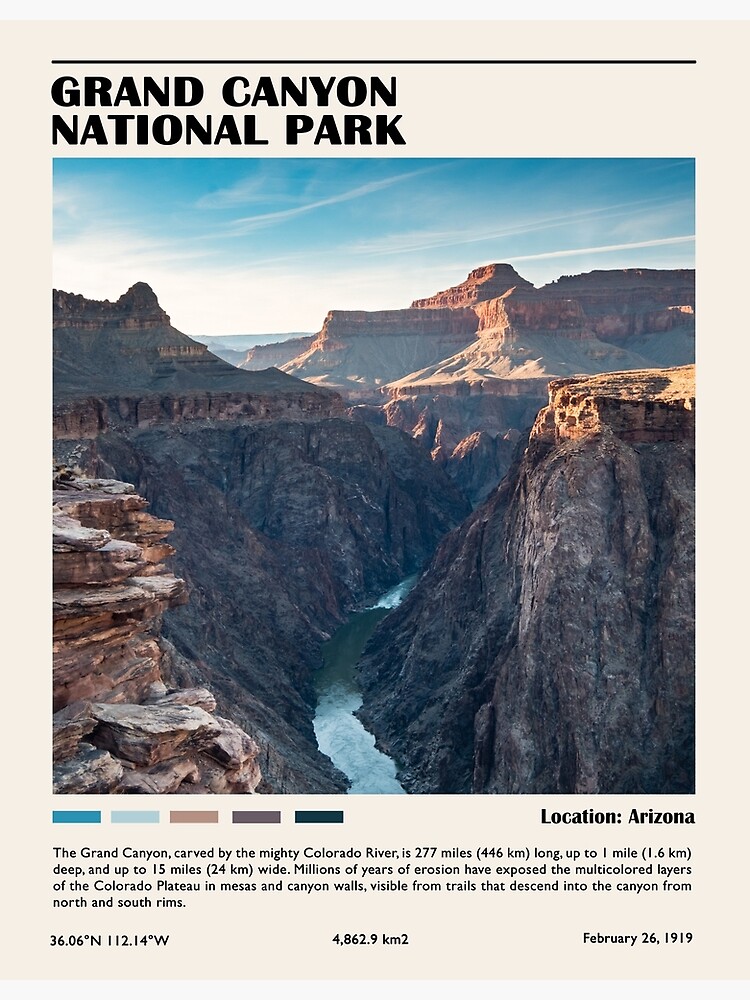 Disover Grand Canyon National Park Premium Matte Vertical Poster