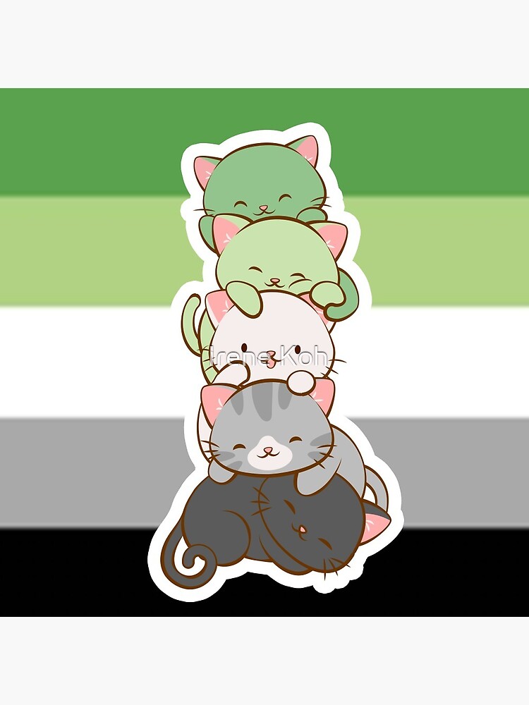 Agender Pride Flag Kawaii Cats LGBTQ Pin for Sale by Irene Koh