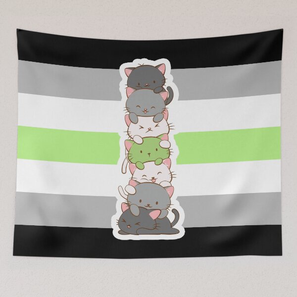 Item preview, Agender Pride Flag Kawaii Cats LGBTQ designed and sold by Irene Koh.