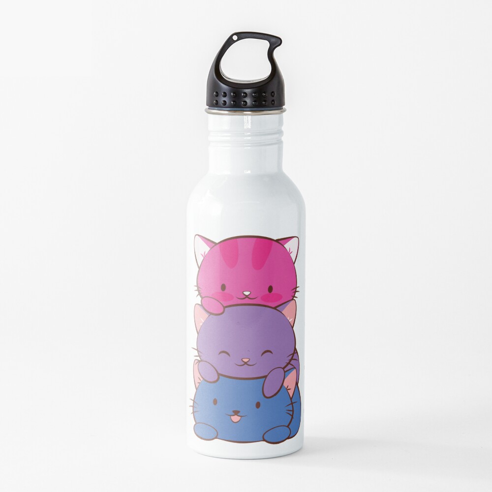 Bisexual Flag LGBT Bi Pride Cute Kawaii Cats Water Bottle