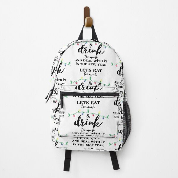 Item preview, Lets eat too much and drink too much - Funny Christmas Holiday drunken Quotes designed and sold by Witfulwisdom.