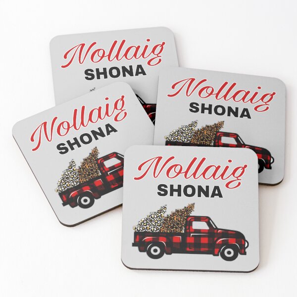 Item preview, Nollaig Shona Buffalo Check Truck and Christmas Trees designed and sold by RaglanRose.