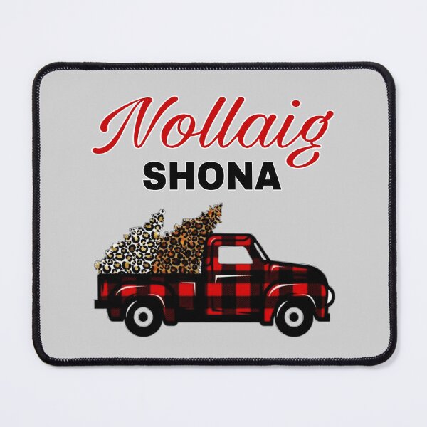 Item preview, Nollaig Shona Buffalo Check Truck and Christmas Trees designed and sold by RaglanRose.