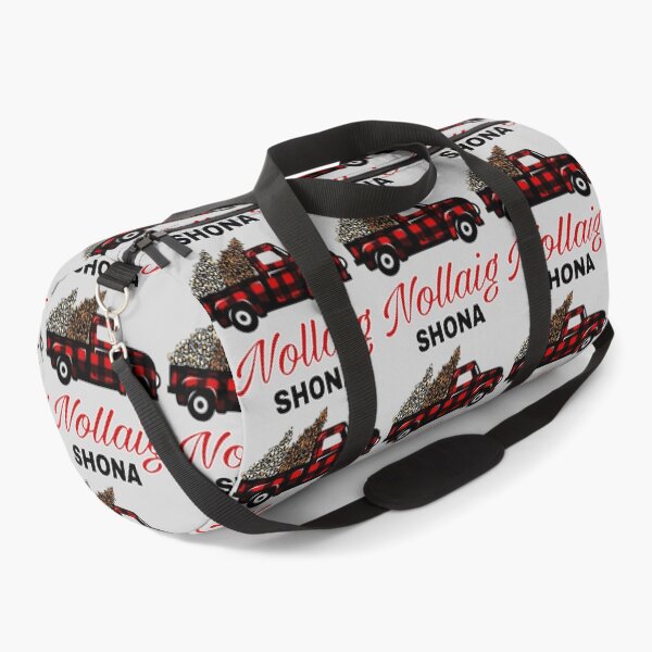 Item preview, Nollaig Shona Buffalo Check Truck and Christmas Trees designed and sold by RaglanRose.