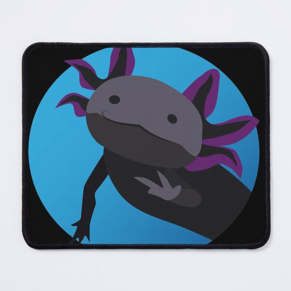 axolotl cool black Mouse Pad
