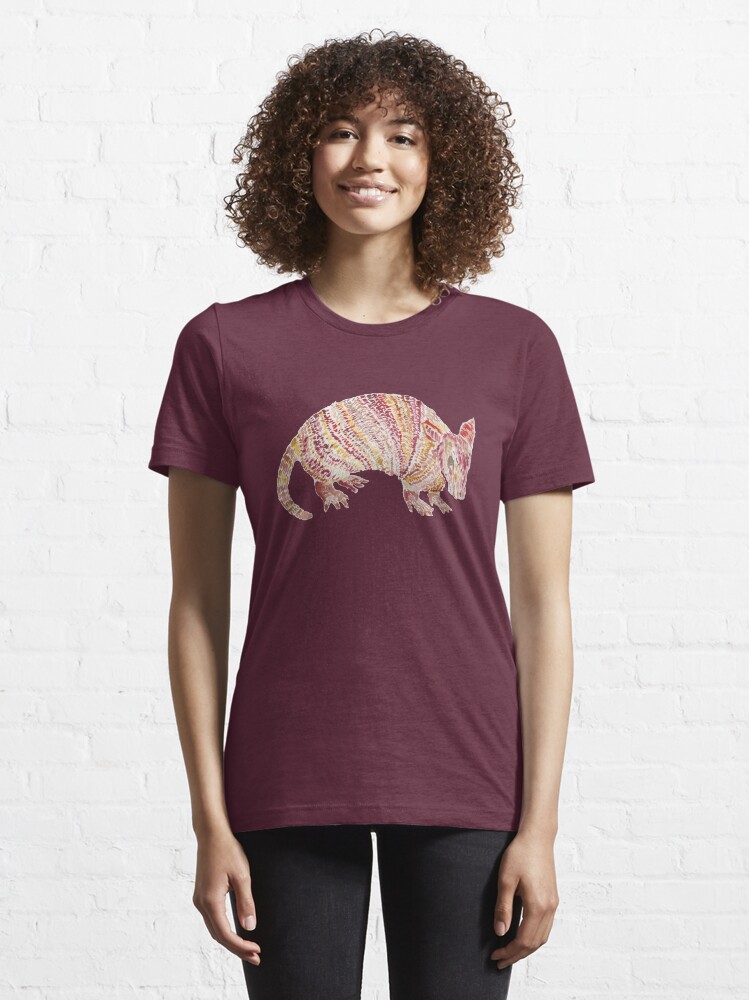 Alternate view of Watercolor Armadillo Essential T-Shirt