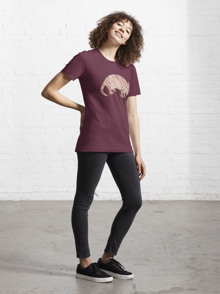 Alternate view of Watercolor Armadillo Essential T-Shirt