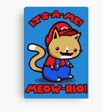 It's-a-me! Meow-rio! (Text ver.) Canvas Print