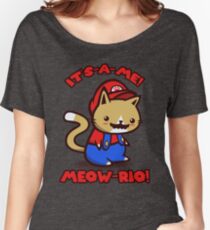 It's-a-me! Meow-rio! (Text ver.) Women's Relaxed Fit T-Shirt