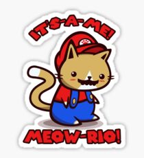 It's-a-me! Meow-rio! (Text ver.) Sticker