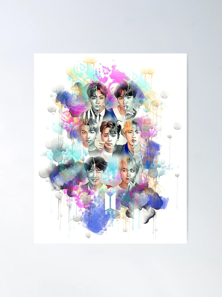 BTS all together colorful art