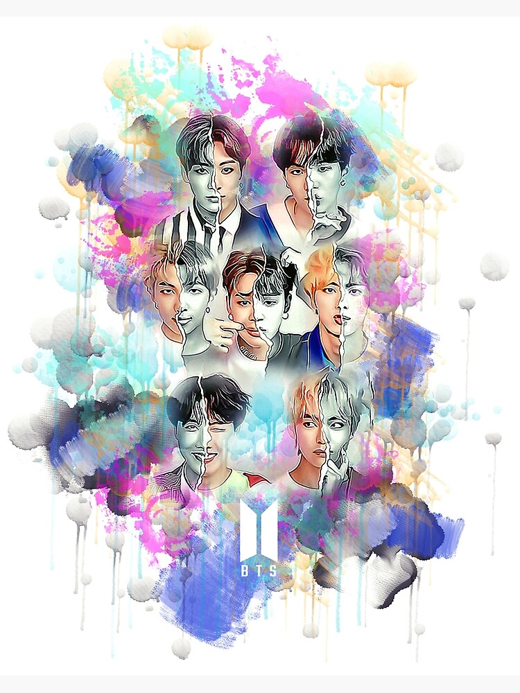BTS all together colorful art