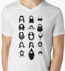 The Bearded Company Black and White Men's V-Neck T-Shirt