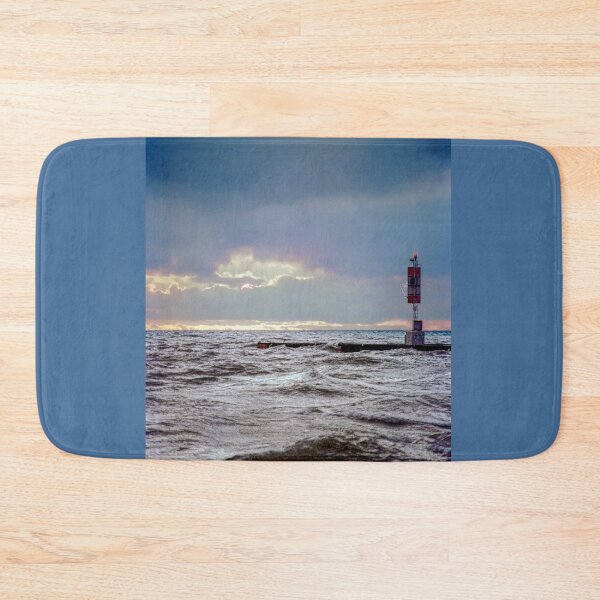 Item preview, Unsettled Lake Washes Over Pier, Bayfield designed and sold by Brian Shaw.