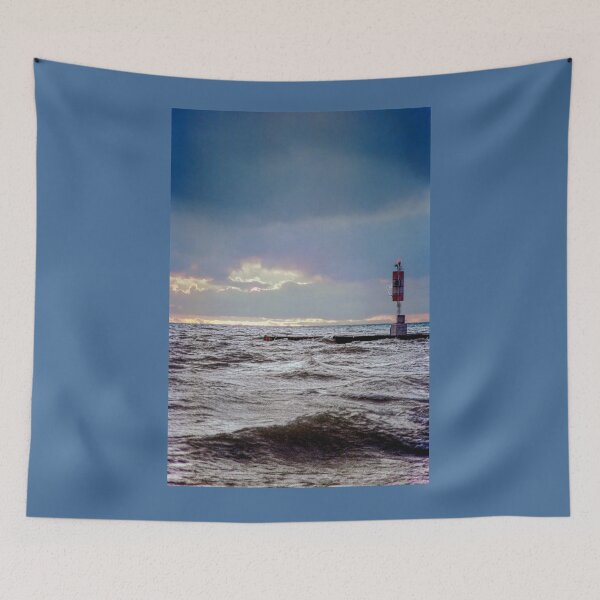 Item preview, Unsettled Lake Washes Over Pier, Bayfield designed and sold by Brian Shaw.