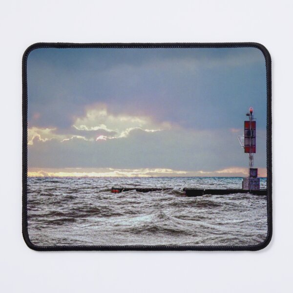 Item preview, Unsettled Lake Washes Over Pier, Bayfield designed and sold by Brian Shaw.