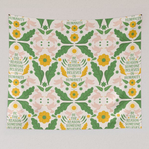Item preview, Be the Reason Someone Believes in Humanity - Typography Beautiful Quotes Greenery Floral designed and sold by Ranggasme.