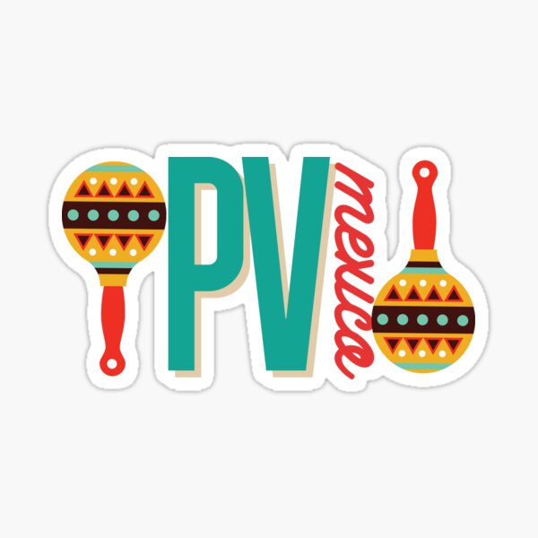 Puerto Vallarta, PV, Vallarta, Mexico, Souvenir, Maracas, Baila Design, Graphic Design Sticker