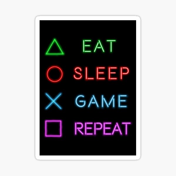 Vista previa del artículo con la obra «Eat Sleep Game Repeat», diseñado y vendido por My Digital Mind.