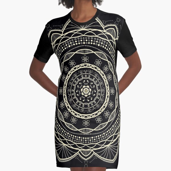 Science Mandala Pattern Graphic T-Shirt Dress